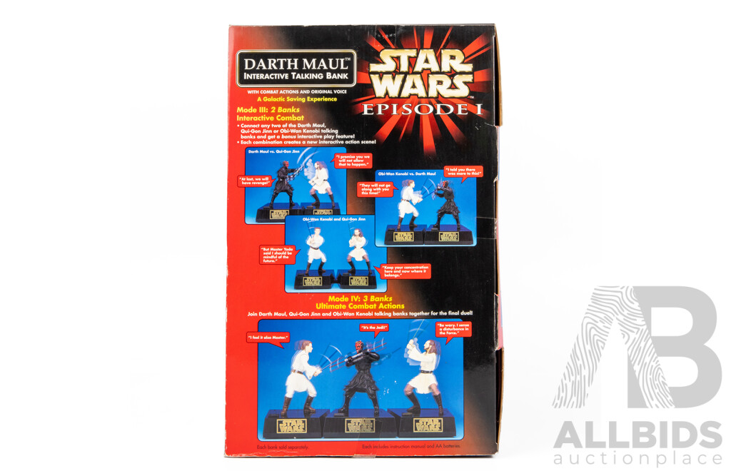 Boxed Star Wars Episode I Interactive Darth Maul Talking Bank by Think Way Toys