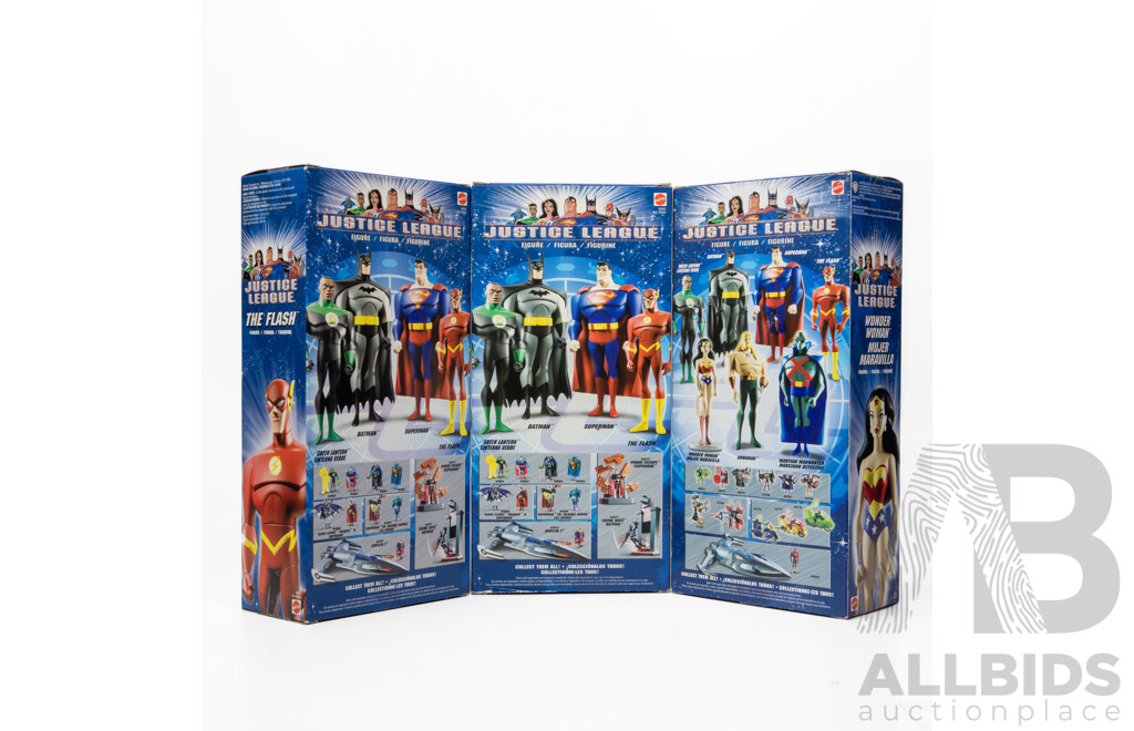 Collection of Three DC Justice League 10' Vinyl Figures by Mattel