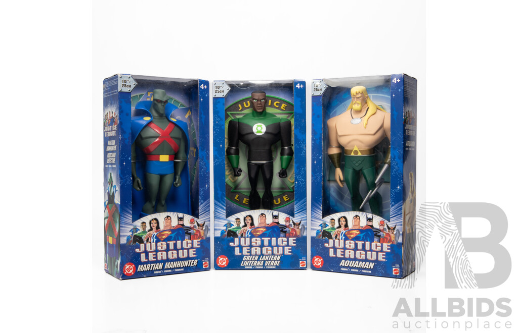 Collection of Three DC Justice League 10' Vinyl Figures by Mattel