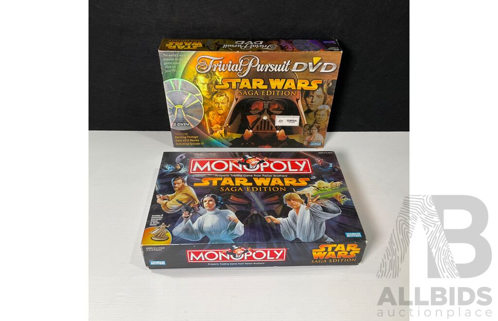 Star Wars Trivial Pursuit DVD and Monopoly Saga Editions