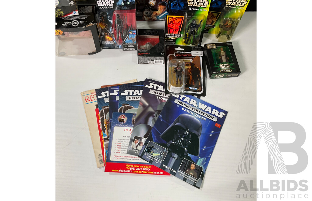 Collection of Star Wars Figures and Magazine