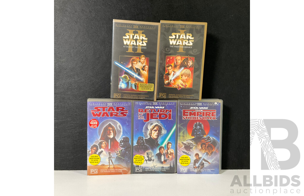 Collection of Star Wars VHS Tapes