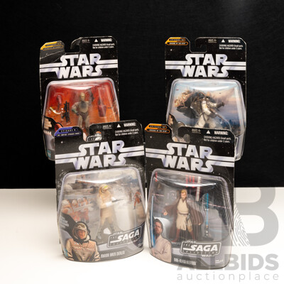 Collection of Four Star Wars the Saga Collection Figures by Hasbro Toys