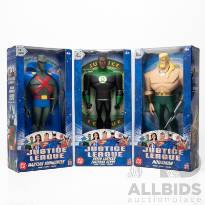 Collection of Three DC Justice League 10' Vinyl Figures by Mattel