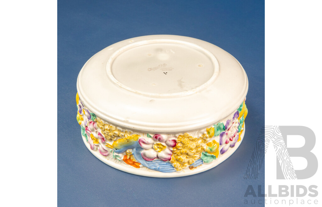 Vintage Hand Painted Ceramic Salad Bowl by Clarice Cliff