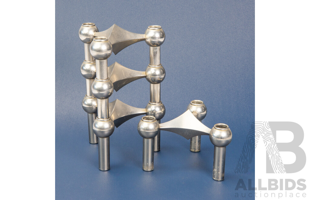 Modular Stacking Candle Stick by Werner Stoff for Hans Nagel