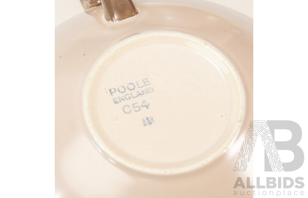 Glazed Porcelain Lidded Soup Tureen, Four Soup Bowls on Saucers and a Cheese Dish by Poole