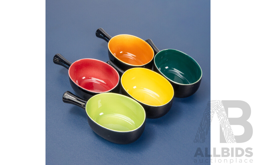 Collection of Five Glazed Ramekins