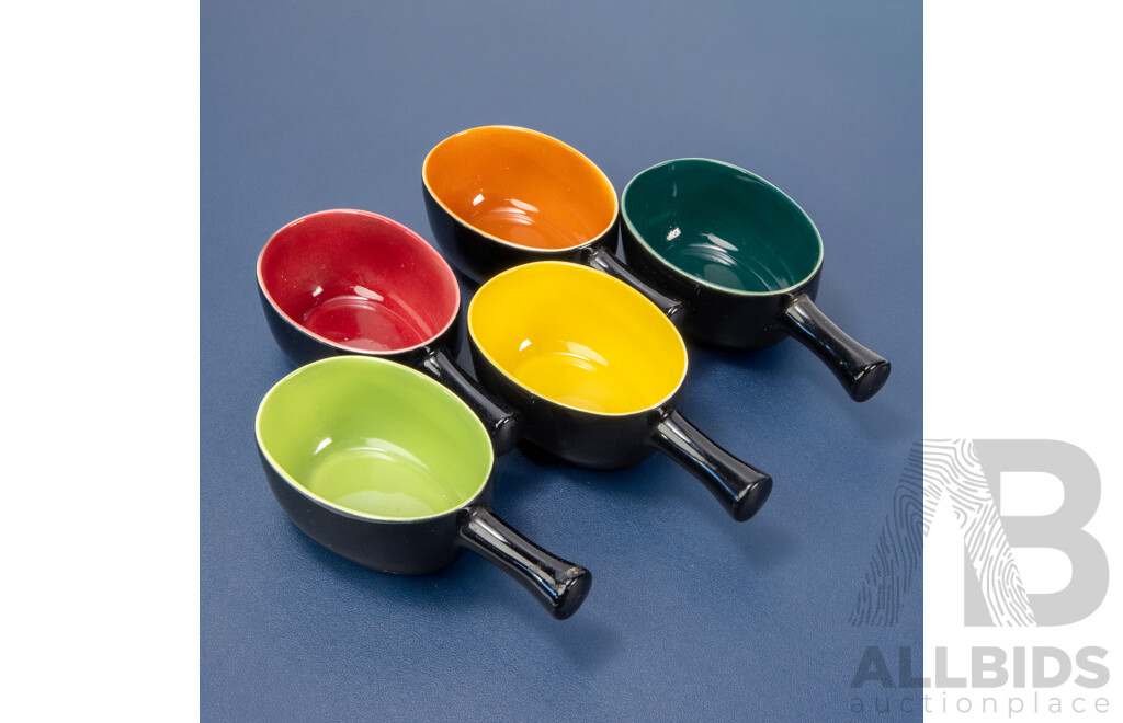 Collection of Five Glazed Ramekins