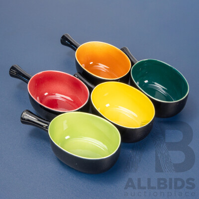 Collection of Five Glazed Ramekins