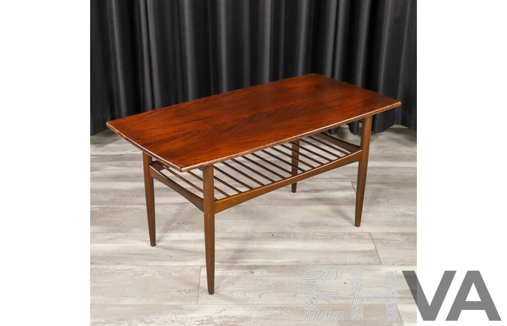 Danish Mahogany Two-Tier Coffee Table