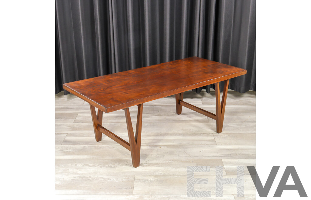 Danish Mahogany 'V' Base Over Sized Coffee Table