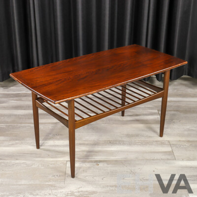 Danish Mahogany Two-Tier Coffee Table