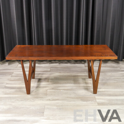 Danish Mahogany 'V' Base Over Sized Coffee Table
