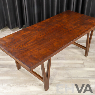 Danish Mahogany 'V' Base Over Sized Coffee Table