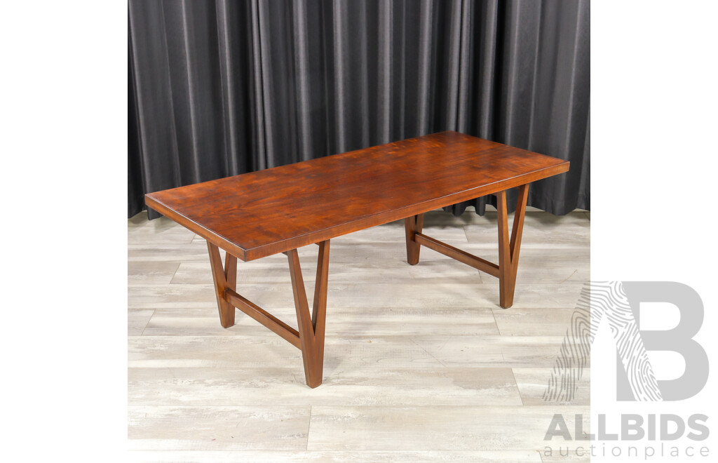 Danish Mahogany 'V' Base Over Sized Coffee Table
