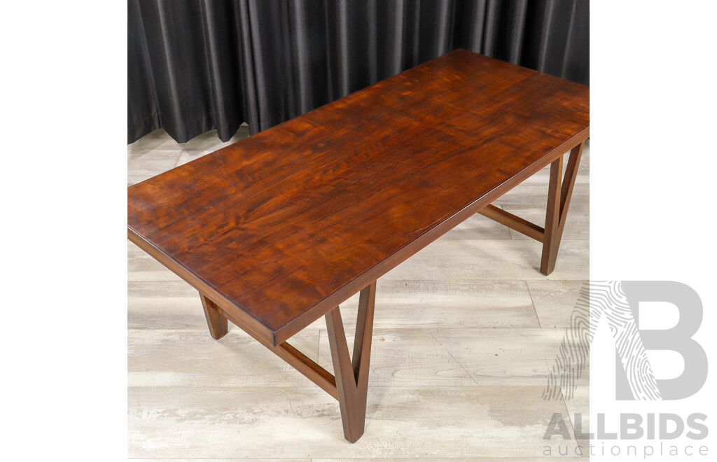 Danish Mahogany 'V' Base Over Sized Coffee Table