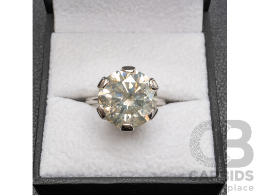 1660664 · 10.31ct Fancy Diamond 950 Platinum Solitaire Ring with Valuation - Size P