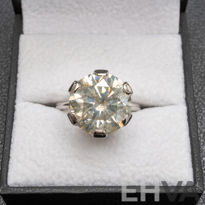 10.31ct Fancy Diamond 950 Platinum Solitaire Ring with Valuation - Size P