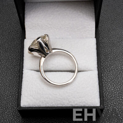 10.31ct Fancy Diamond 950 Platinum Solitaire Ring with Valuation - Size P