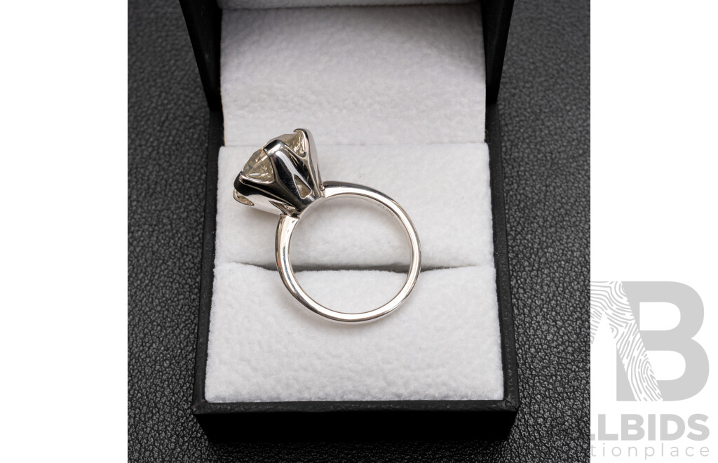 10.31ct Fancy Diamond 950 Platinum Solitaire Ring with Valuation - Size P