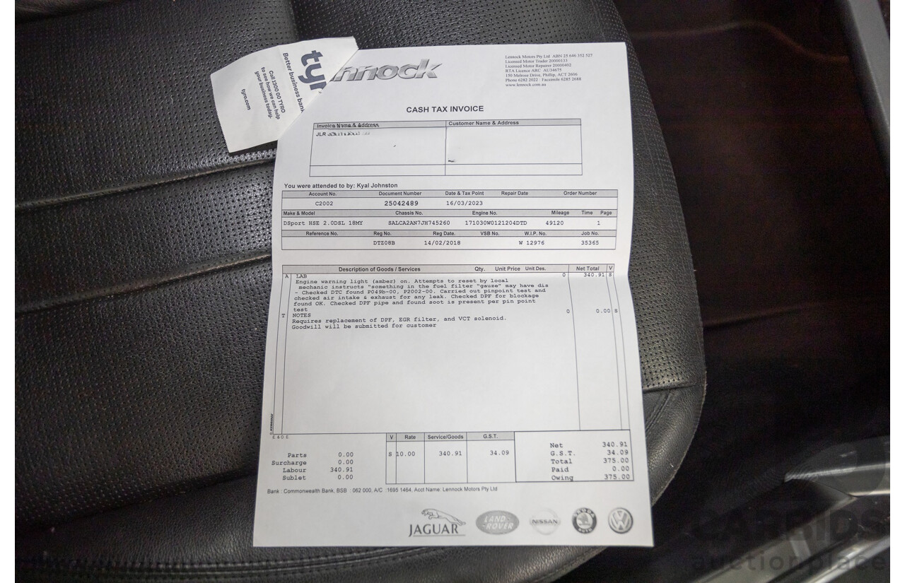 1/2018 Land Rover Discovery Sport TD4 (132kW) HSE 7 Seater (AWD) L550 MY18 4D Wagon Polaris White Turbo Diesel 2.0L