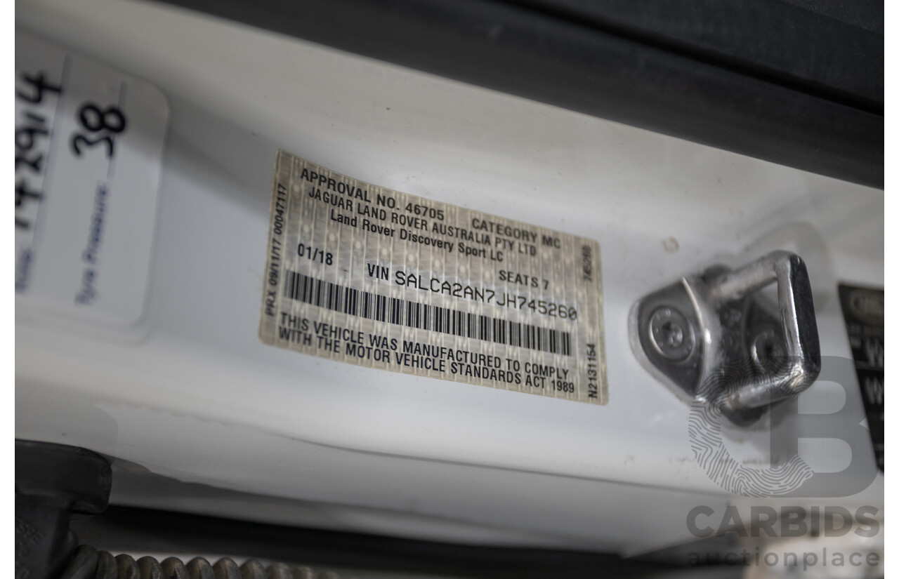 1/2018 Land Rover Discovery Sport TD4 (132kW) HSE 7 Seater (AWD) L550 MY18 4D Wagon Polaris White Turbo Diesel 2.0L