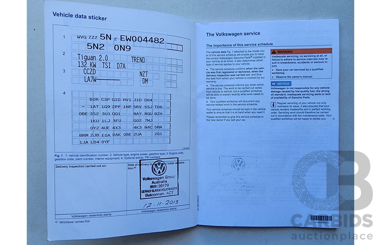 7/2013 Volkswagen Tiguan 132 TSI 5NC MY14 4d Wagon Silver 2.0L