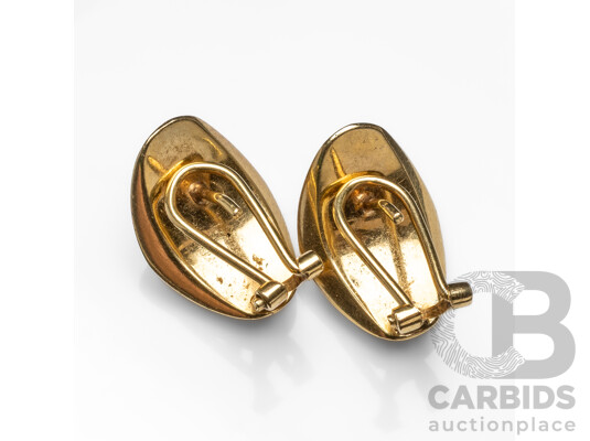 1662693 · 14ct Yellow Gold Earrings with Lapis Lazuli & Ivory Inlay