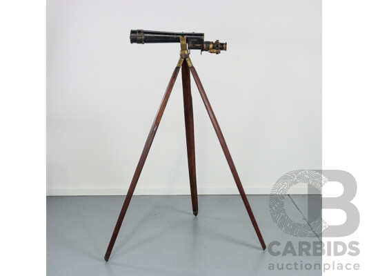 World War Two Era American W & E.L Gurley Gun Sighting Naval Telescope M1910A1 with Tripod, Circa 1941