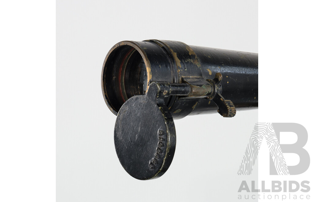 World War Two Era American W & E.L Gurley Gun Sighting Naval Telescope M1910A1 with Tripod, Circa 1941