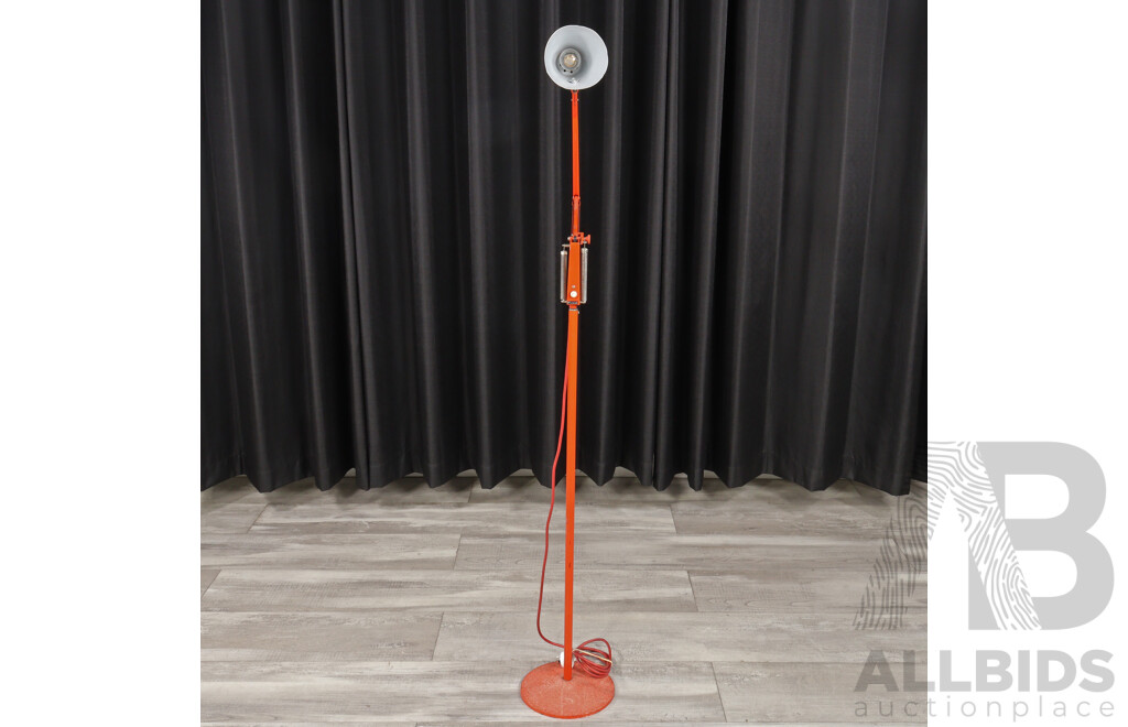Vintage ‘Studio K’ Floor Lamp by Planet Lighting in Orange Enamel