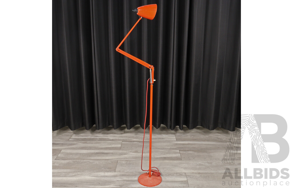 Vintage ‘Studio K’ Floor Lamp by Planet Lighting in Orange Enamel