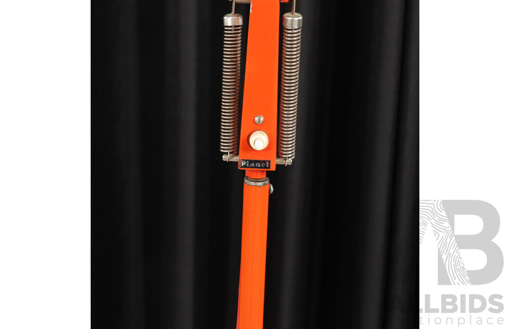 Vintage ‘Studio K’ Floor Lamp by Planet Lighting in Orange Enamel