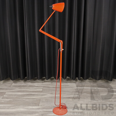 Vintage ‘Studio K’ Floor Lamp by Planet Lighting in Orange Enamel