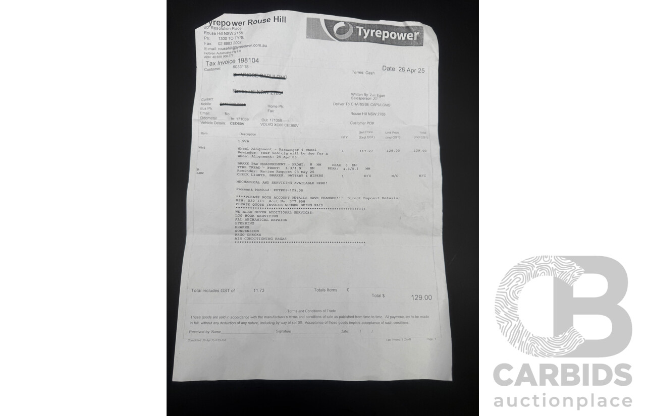 11/2011 Volvo XC60 D5 DZ MY12 4d Wagon Black Turbo Diesel 2.4L