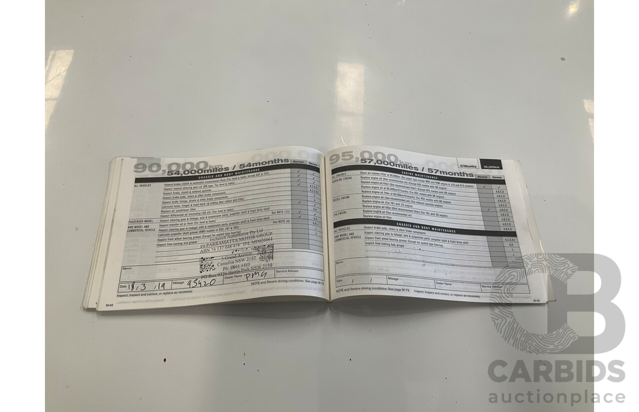 07/2015 Nissan Patrol DX (4x4) 4x4 MY14 Leaf C/Chas White Turbo Diesel 3.0L