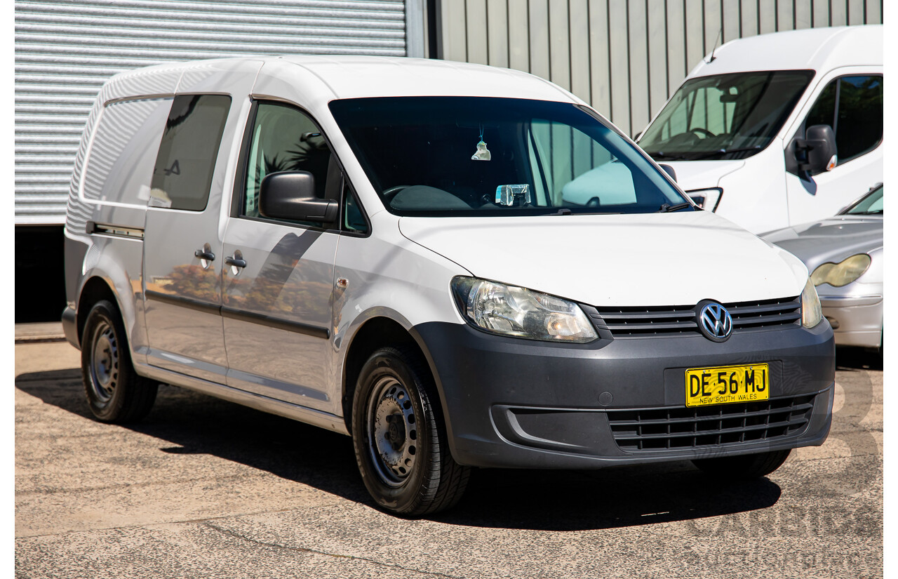 6/2011 Volkswagen Caddy Maxi TDI250 2K MY11 5d Van White Turbo Diesel 1.6L