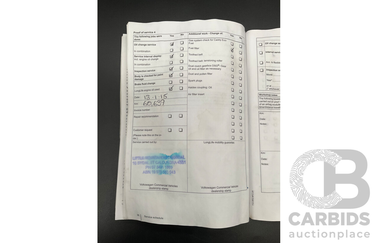 6/2011 Volkswagen Caddy Maxi TDI250 2K MY11 5d Van White Turbo Diesel 1.6L