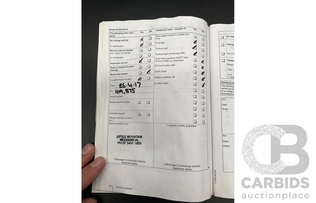 6/2011 Volkswagen Caddy Maxi TDI250 2K MY11 5d Van White Turbo Diesel 1.6L