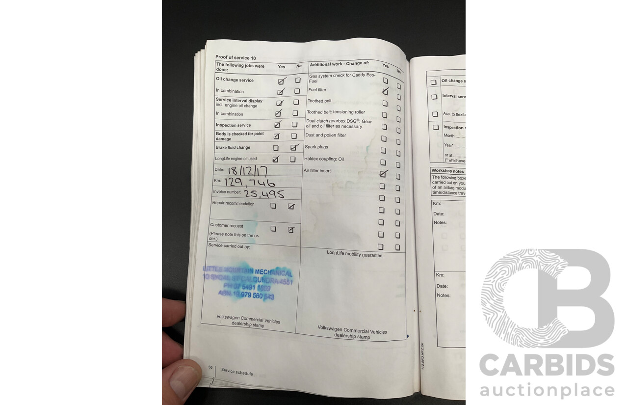 6/2011 Volkswagen Caddy Maxi TDI250 2K MY11 5d Van White Turbo Diesel 1.6L