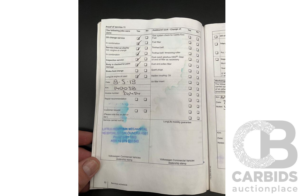 6/2011 Volkswagen Caddy Maxi TDI250 2K MY11 5d Van White Turbo Diesel 1.6L