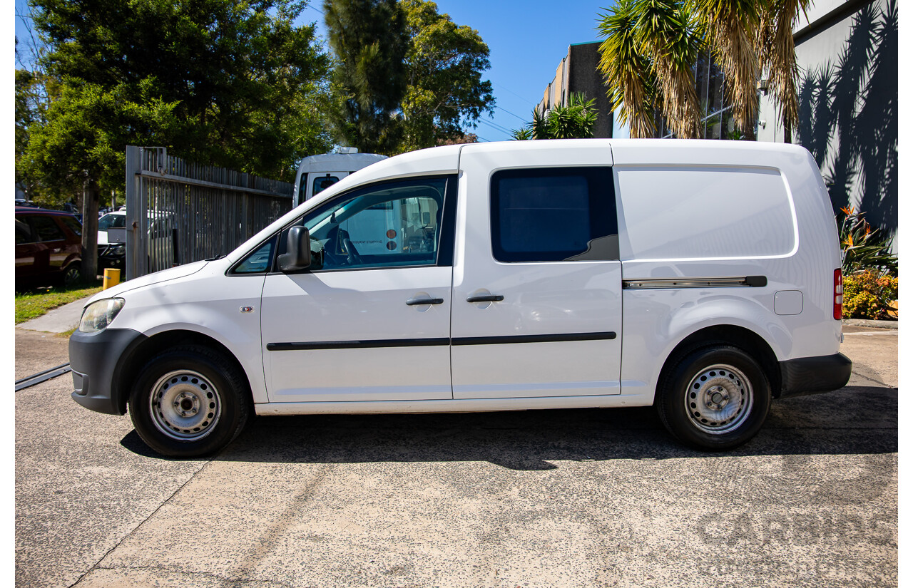 6/2011 Volkswagen Caddy Maxi TDI250 2K MY11 5d Van White Turbo Diesel 1.6L