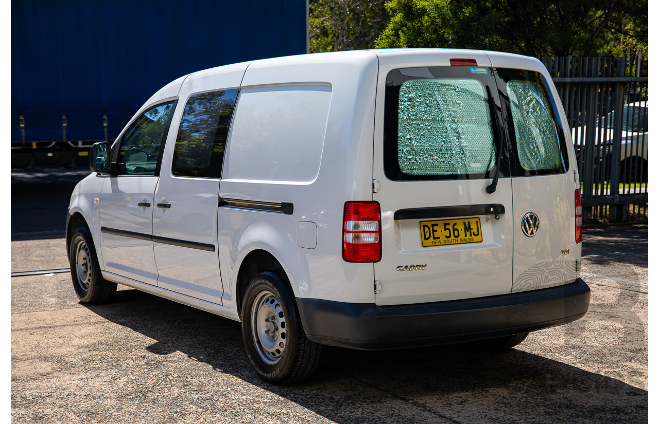 6/2011 Volkswagen Caddy Maxi TDI250 2K MY11 5d Van White Turbo Diesel 1.6L