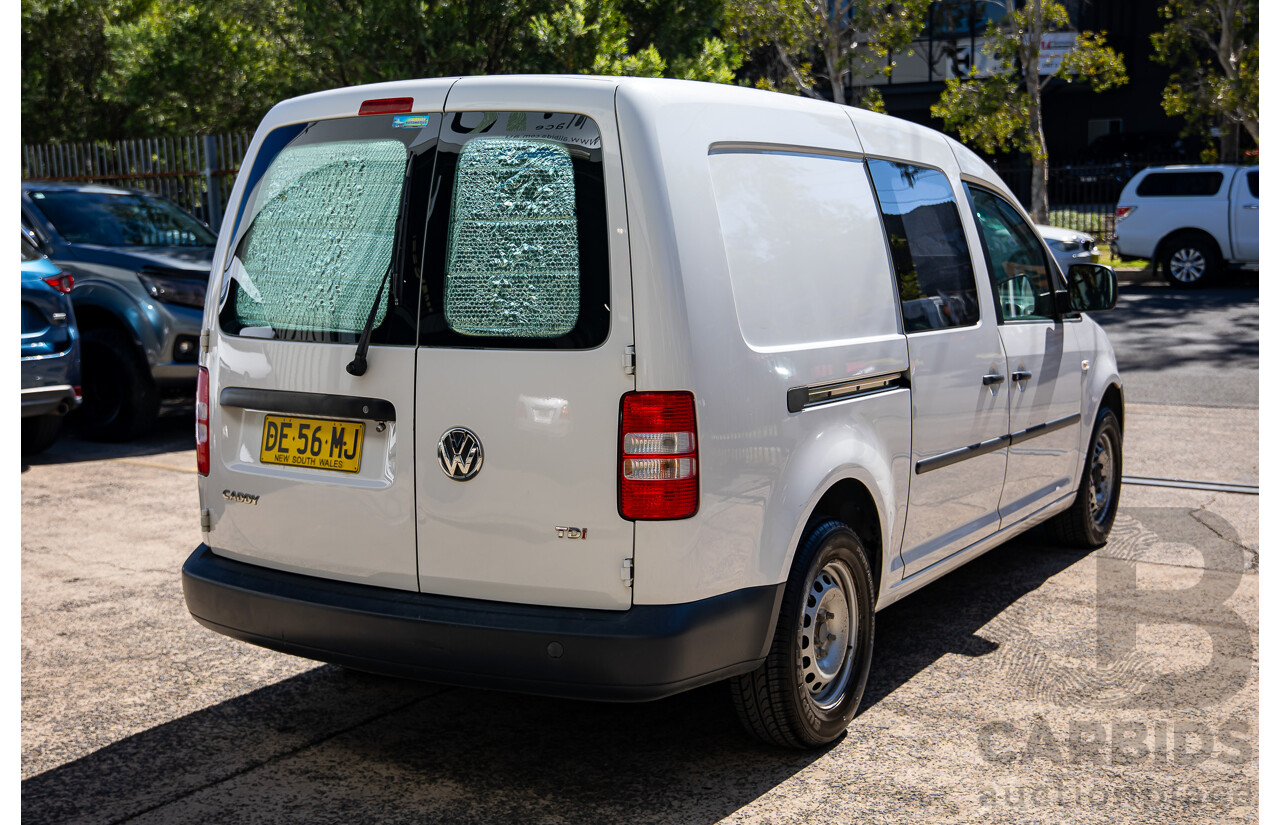 6/2011 Volkswagen Caddy Maxi TDI250 2K MY11 5d Van White Turbo Diesel 1.6L