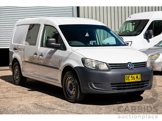 6/2011 Volkswagen Caddy Maxi TDI250 2K MY11 5d Van White Turbo Diesel 1.6L