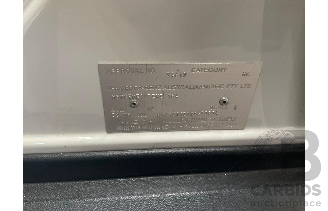 6/2008 Mercedes Benz ML320 CDI Edition 10 (4x4) W164 07 UPGRADE 4d Wagon Calcite White Turbo Diesel V6 3.0L