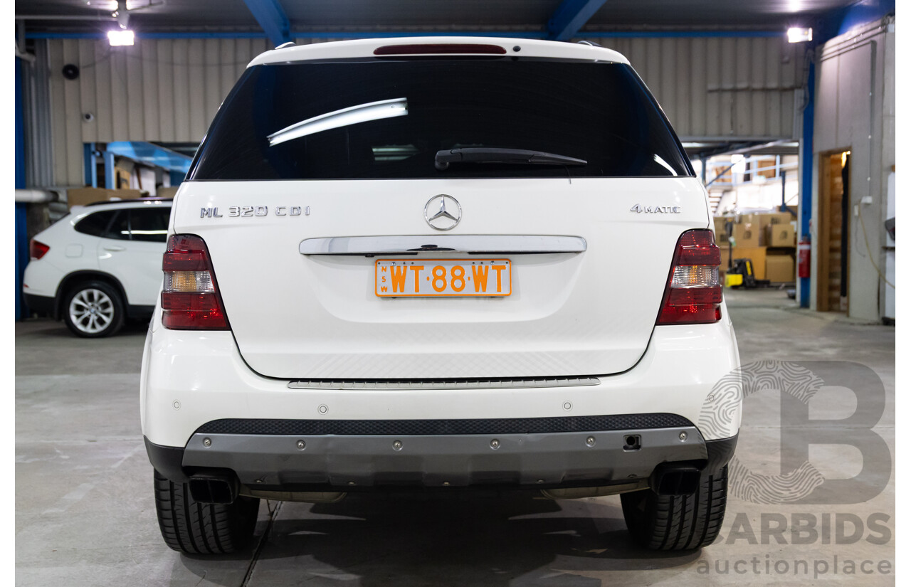 6/2008 Mercedes Benz ML320 CDI Edition 10 (4x4) W164 07 UPGRADE 4d Wagon Calcite White Turbo Diesel V6 3.0L