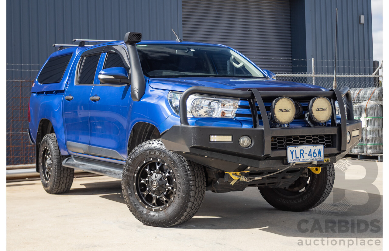 7/2015 Toyota Hilux Workmate (4x4) GUN125R Dual Cab Utility Nebula Blue Turbo Diesel 2.4L