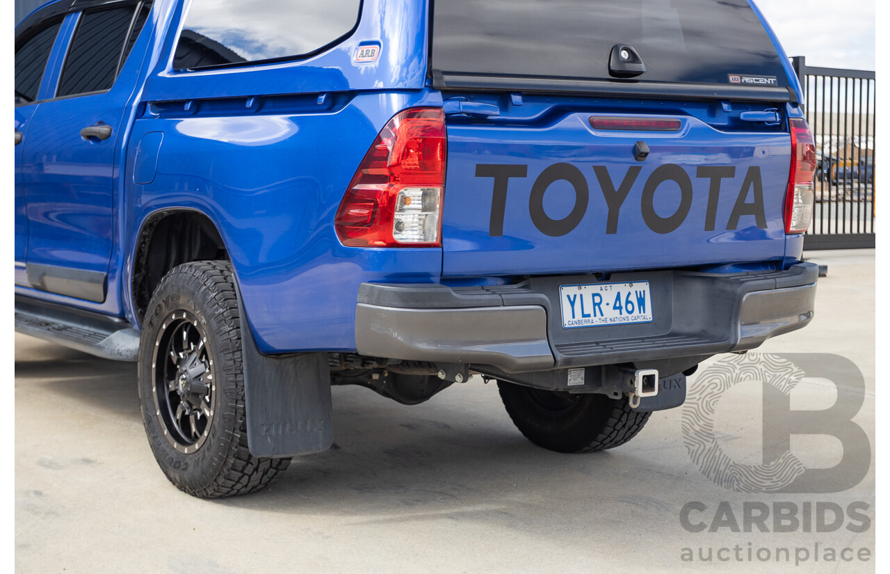 7/2015 Toyota Hilux Workmate (4x4) GUN125R Dual Cab Utility Nebula Blue Turbo Diesel 2.4L